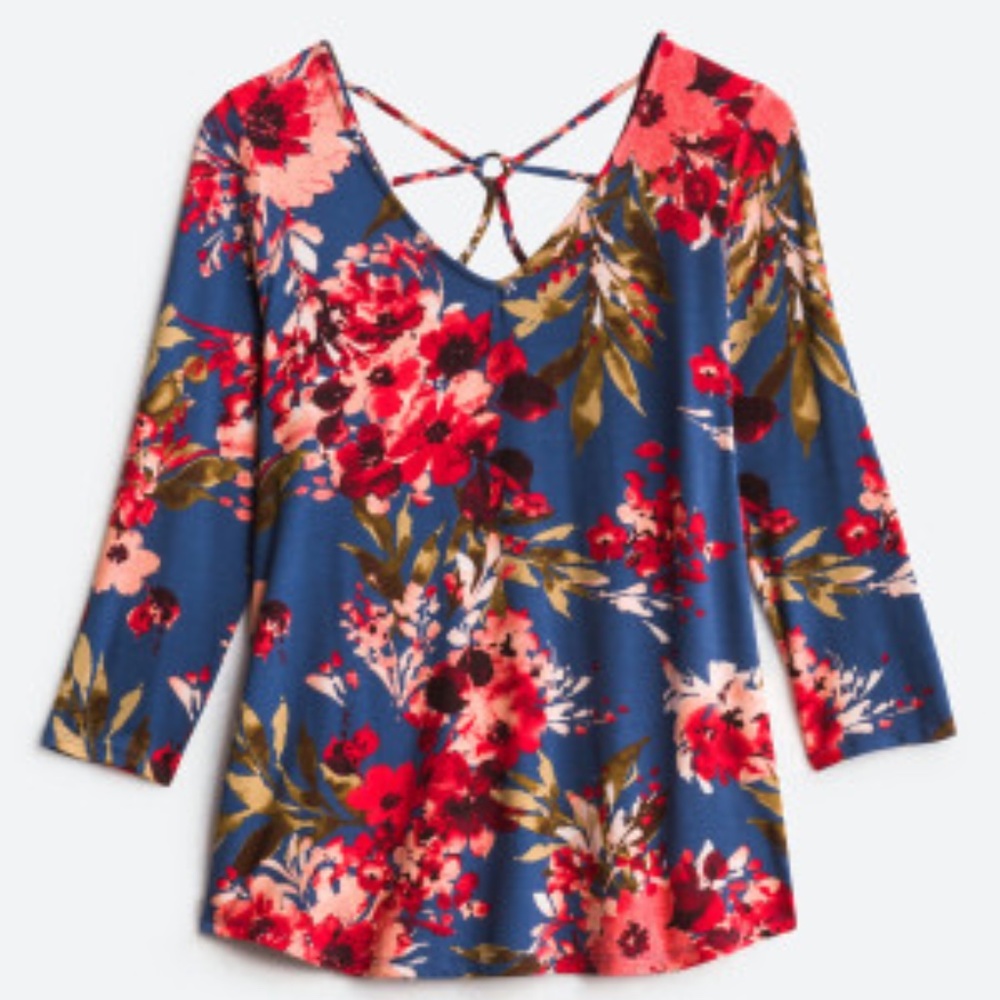 Papermoon Ampton Back Detail Knit Top Foral